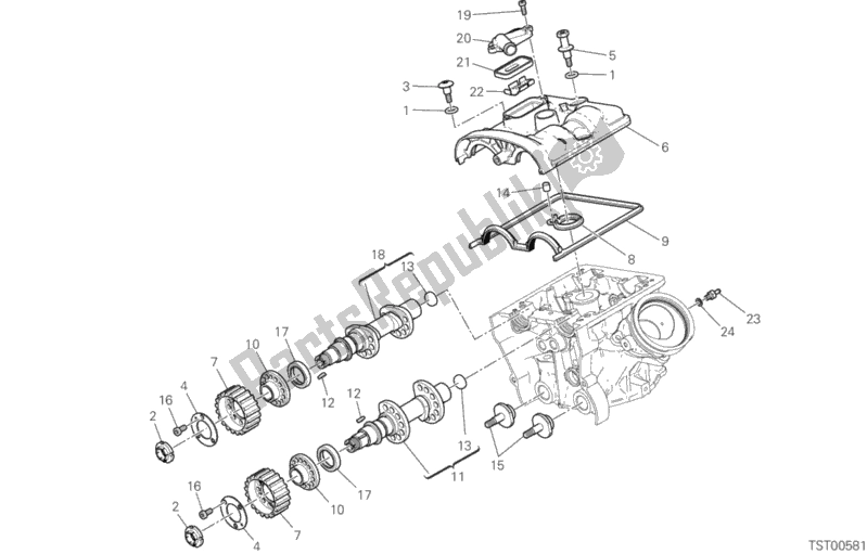 All parts for the Vertical Cylinder Head - Timing of the Ducati Multistrada 950 Thailand 2017